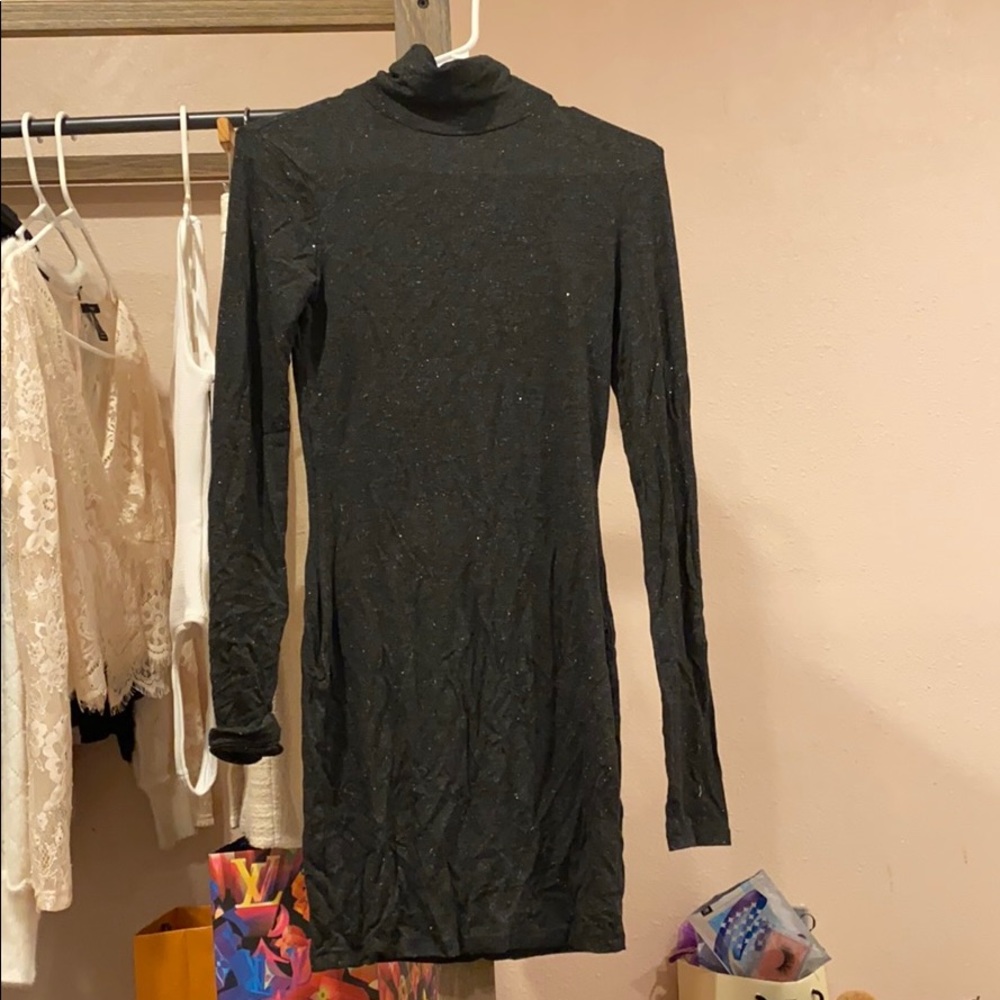 All Saints Esme shimmer Turtleneck Dress